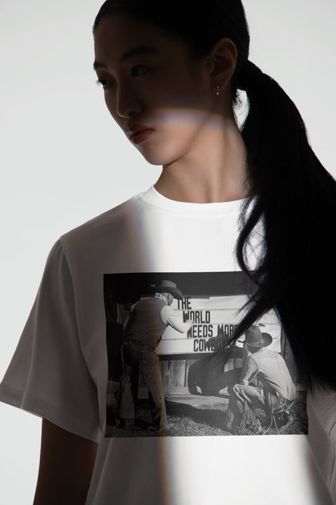 The World Needs More Cowboys | Womens Box Cut Tee